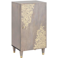 vidaXL Sideboard Grey and Gold 40 x 33 x 75 cm Solid Mango Wood