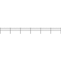 vidaXL Garden Fence with Hoop Top Steel 1070x60 cm Black