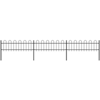 vidaXL Garden Fence with Hoop Top Steel 537x60 cm Black