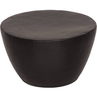vidaXL Coffee Table Hammered Aluminium Ø 50x30 cm Black