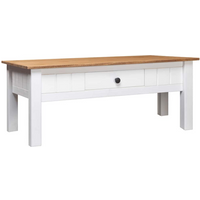 vidaXL Coffee Table White 100x60x45 cm Solid Pine Wood Panama Range
