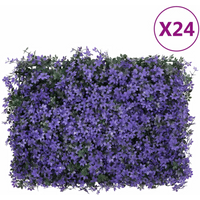 vidaXL Artificial Leaf Fence 24 pcs Purple 40x60 cm