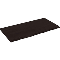 vidaXL Wall Shelf Dark Brown 120x60x(2-4) cm Treated Solid Wood Oak