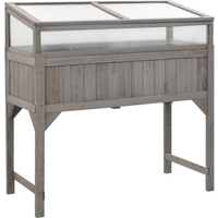 vidaXL Raised Bed with Greenhouse 110x54x120 cm Solid Fir Wood