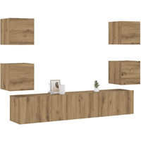 vidaXL Wall Mounted TV cabinets 6 pcs Artisan Oak Engineered Wood