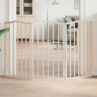 Dog Gate Foldable 3 Panels Poplar Wood