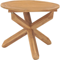 vidaXL Garden Dining Table Ø90x75 cm Solid Teak Wood