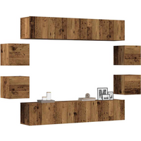 vidaXL Wall Mounted TV cabinets 8 pcs Old Wood Engineered Wood