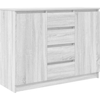 vidaXL Sideboard with Drawers Grey Sonoma 100.5x35x76 cm Engineered Wood