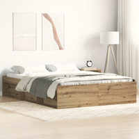 vidaXL Bed Frame without Mattress Artisan Oak 140x190cm Engineered Wood
