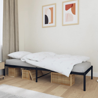 vidaXL Metal Bed Frame without Mattress Black 80x200cm