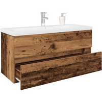 vidaXL Sink Cabinet with Built-in Basin and Faucet Old Wood