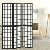 vidaXL Folding 3-Panel Room Divider Japanese Style 120x170 cm Black