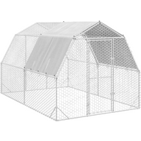 vidaXL Chicken Run with Roof 2.5x4x2.25 m Galvanised Steel