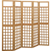 vidaXL 5-Panel Room Divider/Trellis Solid Fir Wood 201.5x180 cm