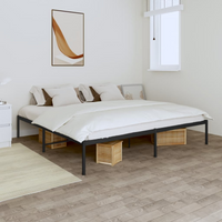 vidaXL Metal Bed Frame without Mattress Black 200x200cm