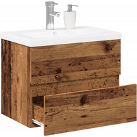 vidaXL Sink Cabinet with Built-in Basin Old Wood