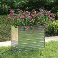 vidaXL Garden Raised Bed 100x40x77 cm Galvanized Steel Silver