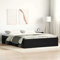 vidaXL Bed Frame without Mattress Black Oak 150x200 cm Engineered Wood