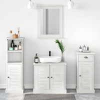 vidaXL Bathroom Furniture Set with Drawer 3 pcs Brown 37 x 34 x 110 cm