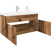 vidaXL Sink Cabinet with Built-in Basin Old Wood Engineered Wood