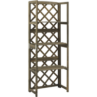 vidaXL Trellis with Shelves Grey 55x30x140 cm Solid Fir Wood