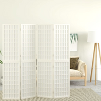 vidaXL Folding 4-Panel Room Divider Japanese Style 160x170 cm White