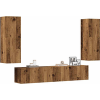 vidaXL Wall Mounted TV cabinets 4 pcs Old Wood Engineered Wood