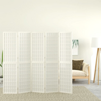 vidaXL Folding 5-Panel Room Divider Japanese Style 200x170 cm White