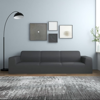 vidaXL 4-Seater Stretch Couch Slipcover Anthracite Polyester Jersey