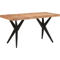 vidaXL Dining Table Black 140x70x76 cm Solid Wood Acacia