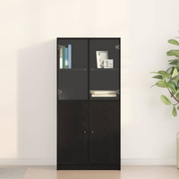 vidaXL Highboard Black 68 x 37 x 142 cm Engineered wood