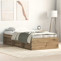 vidaXL Bed Frame without Mattress Artisan Oak 90x200cm Engineered Wood