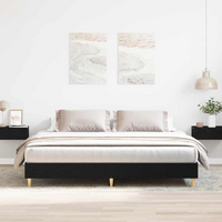 vidaXL Bed Frame Black oak 200 x 200 cm Engineered wood