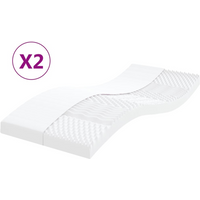 vidaXL Foam Mattresses 2 pcs White 90x190 cm 7-Zone Hardness 20 ILD