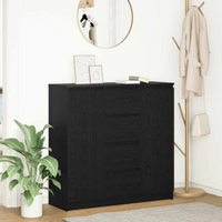 vidaXL Sideboard with Drawers Black Oak 100.5x35x98.5 cm Engineered Wood