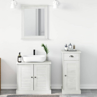 vidaXL Bathroom Furniture Set with Drawer 3 pcs Brown 37 x 34 x 80 cm