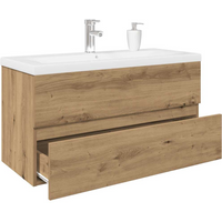 vidaXL Sink Cabinet with Built-in Basin and Faucet Artisan Oak