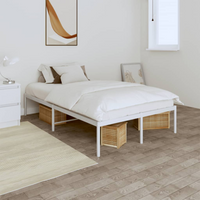 vidaXL Metal Bed Frame without Mattress White 120x200cm