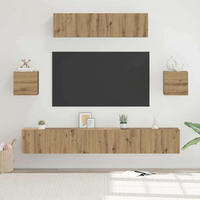 vidaXL TV Cabinet Set Wall-mounted 7 pcs Artisan oak 80 x 30 x 30 cm