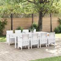 vidaXL Garden Dining Set 9 pcs Light Grey Polt rattan