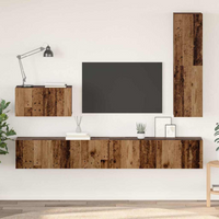 vidaXL Wall TV Cabinet Wall-mounted 4 pcs Old Wood Engineered Wood