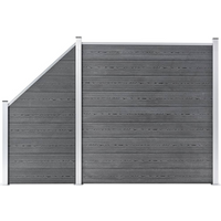 vidaXL WPC Fence Set 1 Square + 1 Slanted 273x186 cm Grey
