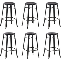 vidaXL Bar Stools 6 pcs Black Steel