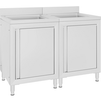vidaXL Commercial Kitchen Sink Cabinets 2 pcs Stainless Steel