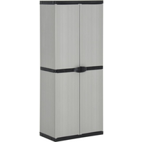 vidaXL Garden Storage Cabinet with 3 Shelves Grey&Black 68x40x168 cm