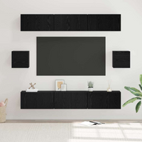 vidaXL TV Cabinet Set 8 pcs Black oak 60 x 30 x 30 cm Engineered wood