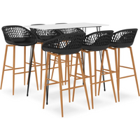 vidaXL 7 Piece Bar Set White and Black