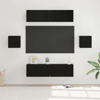 vidaXL TV Cabinet Set 6 pcs Black oak 60 x 30 x 30 cm Engineered wood