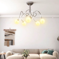 vidaXL Ceiling Lamp with Round Glass Shades for 5 G9 LED Lights